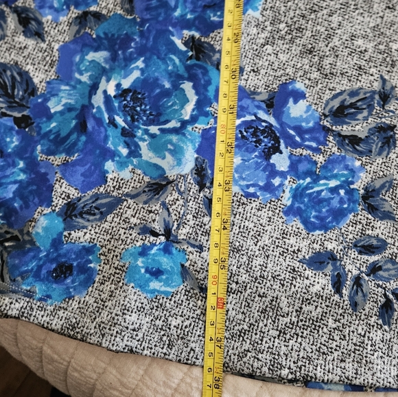 Betsey Johnson Gray and Blue Floral Fit And Flare Dress - Picture 8 of 11